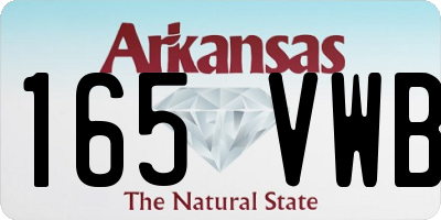 AR license plate 165VWB