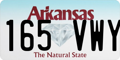 AR license plate 165VWY