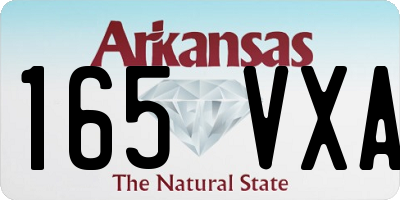 AR license plate 165VXA