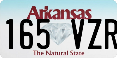 AR license plate 165VZR