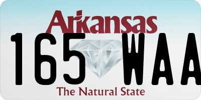 AR license plate 165WAA