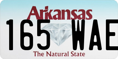 AR license plate 165WAE