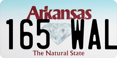 AR license plate 165WAL