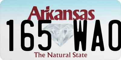 AR license plate 165WAO