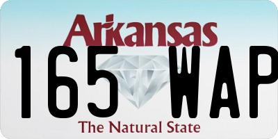 AR license plate 165WAP