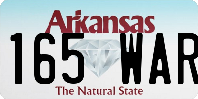 AR license plate 165WAR