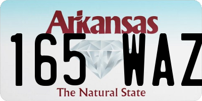 AR license plate 165WAZ