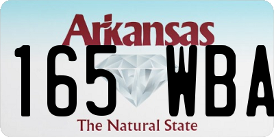 AR license plate 165WBA