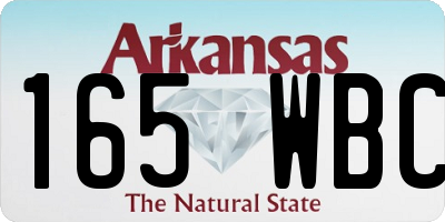 AR license plate 165WBC