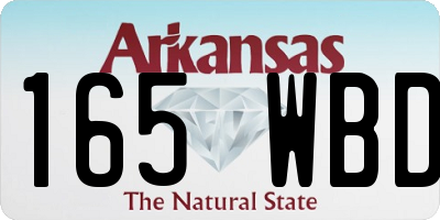 AR license plate 165WBD