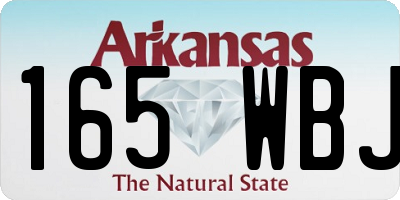 AR license plate 165WBJ