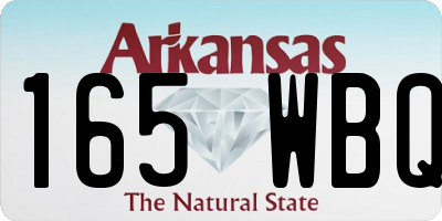 AR license plate 165WBQ