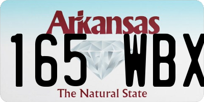 AR license plate 165WBX
