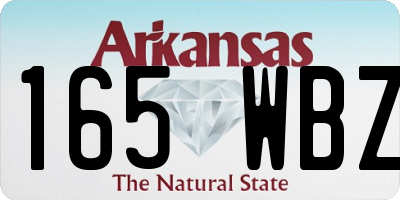 AR license plate 165WBZ