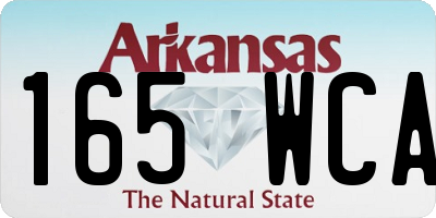 AR license plate 165WCA