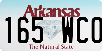 AR license plate 165WCO