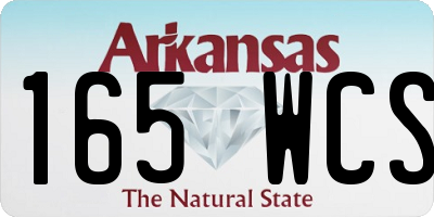 AR license plate 165WCS