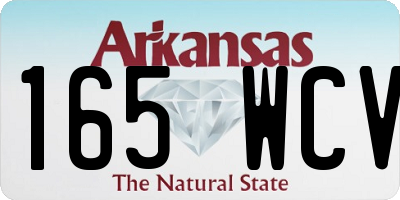 AR license plate 165WCV