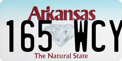AR license plate 165WCY