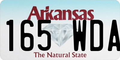 AR license plate 165WDA