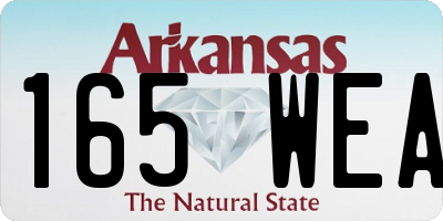 AR license plate 165WEA