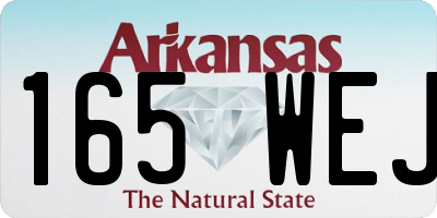 AR license plate 165WEJ