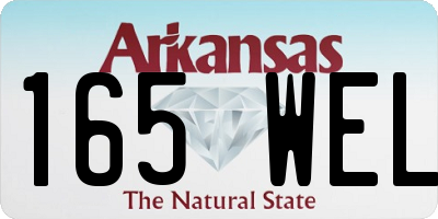 AR license plate 165WEL
