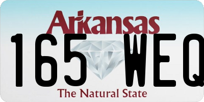 AR license plate 165WEQ