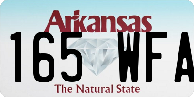 AR license plate 165WFA