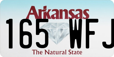 AR license plate 165WFJ