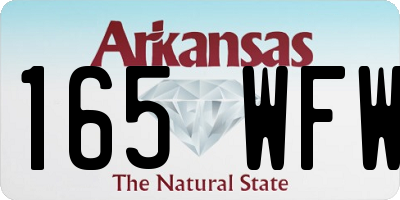 AR license plate 165WFW