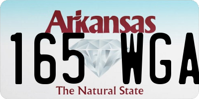 AR license plate 165WGA