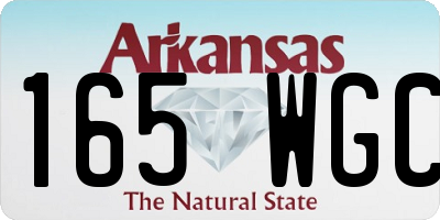 AR license plate 165WGC