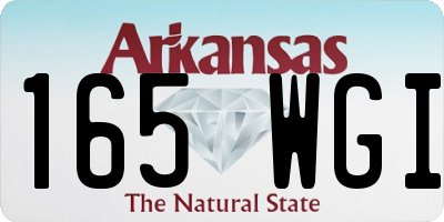 AR license plate 165WGI