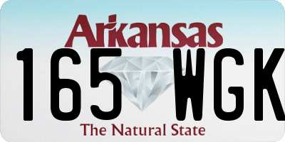 AR license plate 165WGK