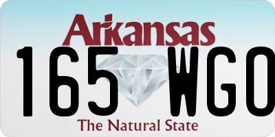 AR license plate 165WGO