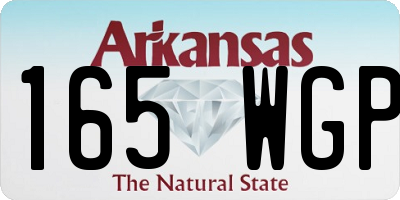 AR license plate 165WGP