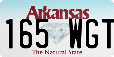 AR license plate 165WGT