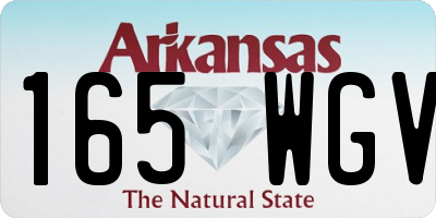 AR license plate 165WGV