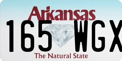 AR license plate 165WGX
