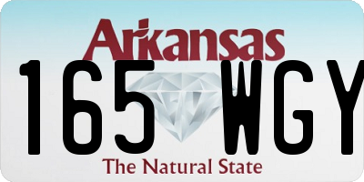 AR license plate 165WGY