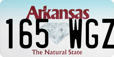AR license plate 165WGZ