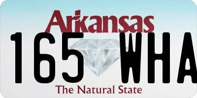 AR license plate 165WHA