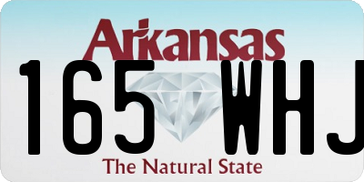 AR license plate 165WHJ
