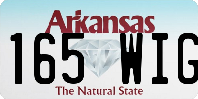 AR license plate 165WIG