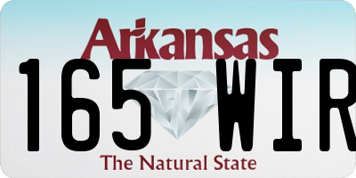 AR license plate 165WIR