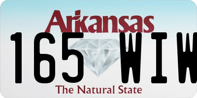AR license plate 165WIW