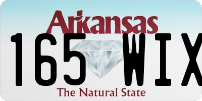 AR license plate 165WIX