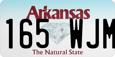 AR license plate 165WJM
