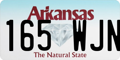 AR license plate 165WJN